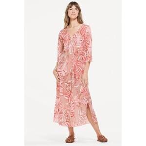 NEW ONESEASON amalfi long poppy midi dress in terracotta